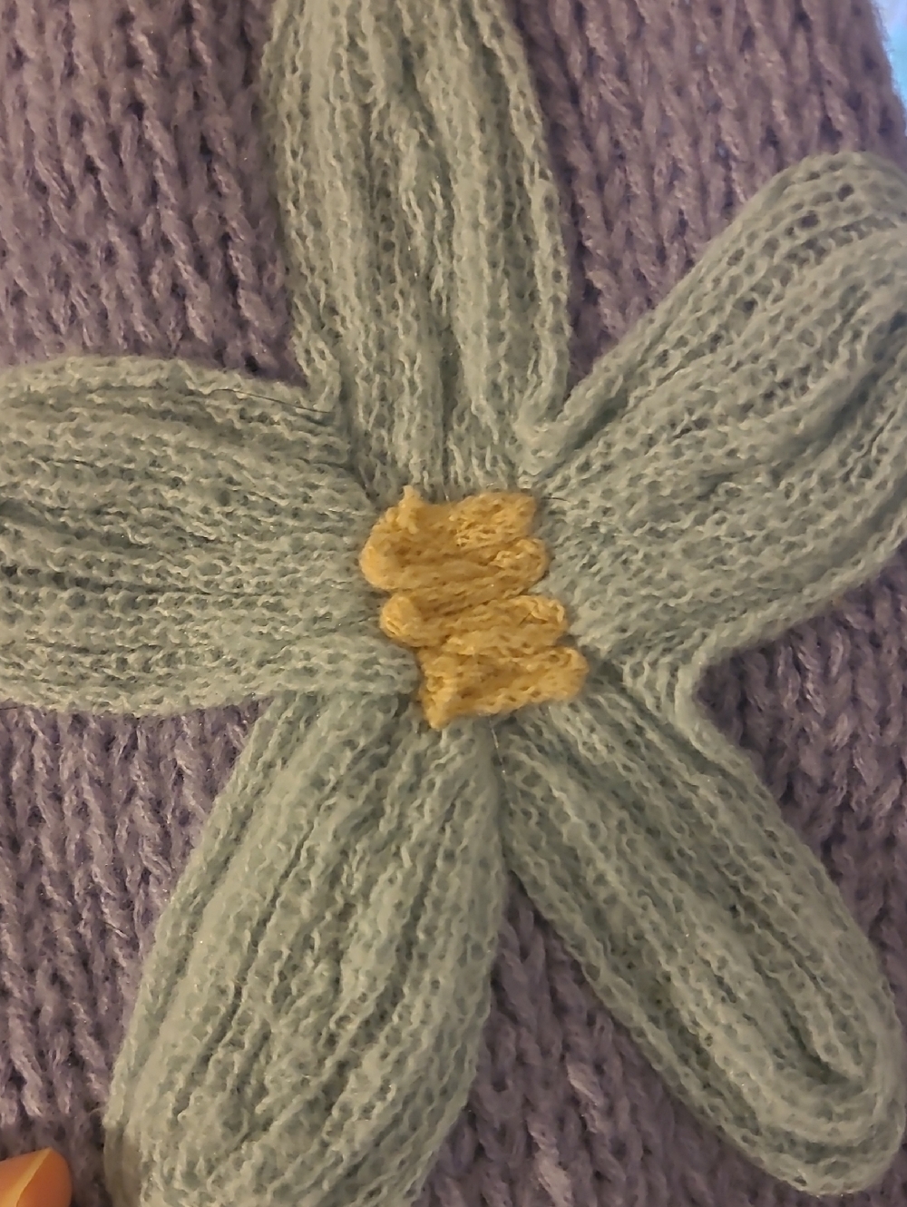 DEBUT Lavender Floral Appliqué Knit Oversized Sweater M/L Like NEW - Picture 6 of 7